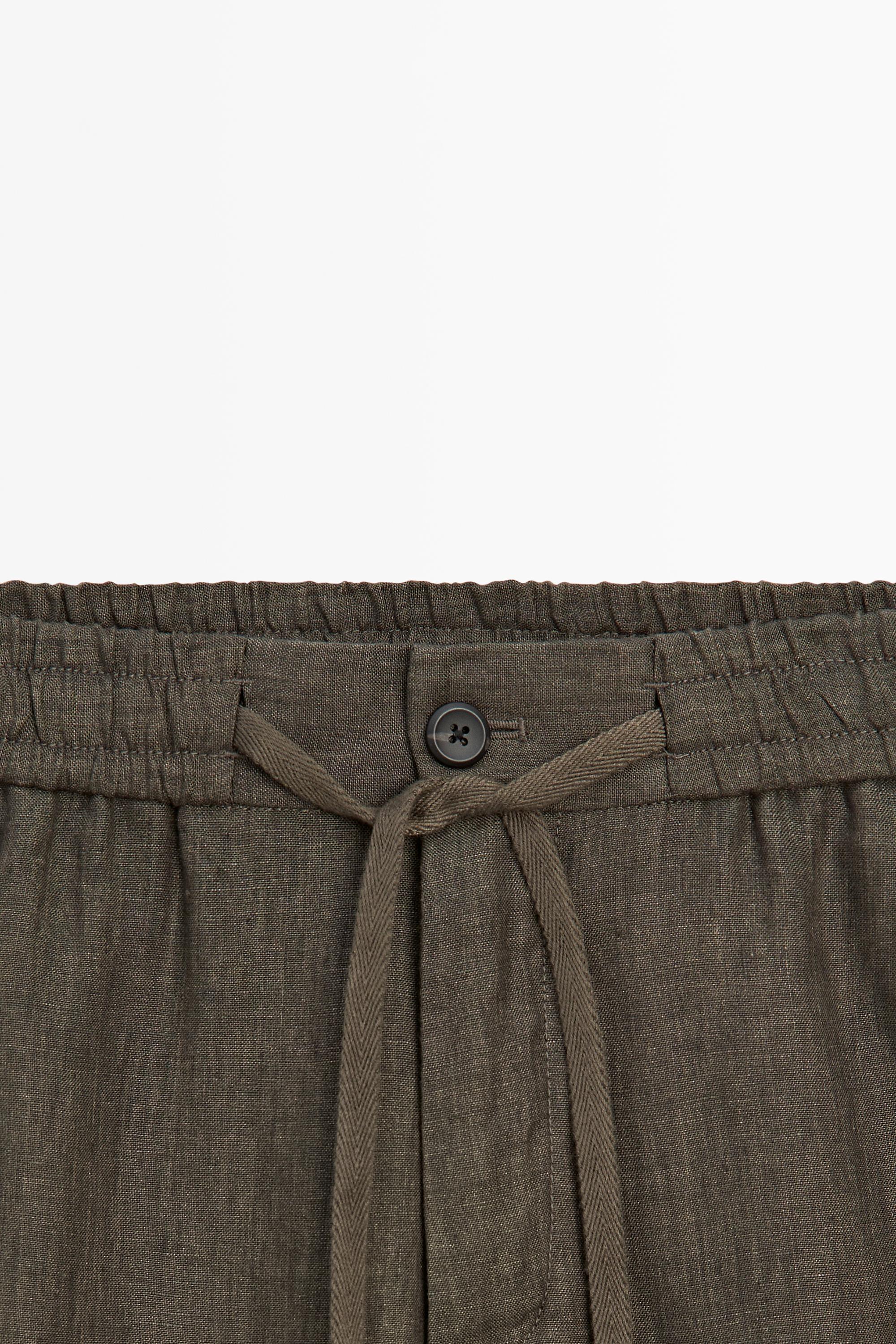 100% linen jogger fit trousers